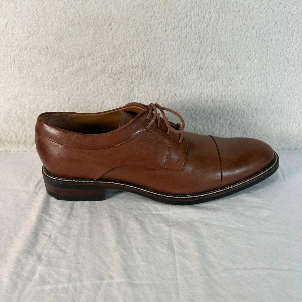 Cole Haan Mens C20153 Brown Leather Cap Toe Derby Dress Shoes Size 8 M